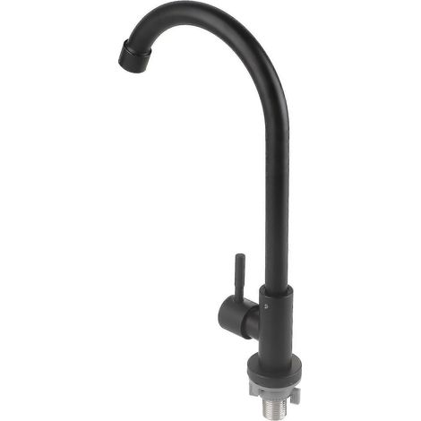 Robinet de cuisine - Robinet d'eau froide simple noir mat, G1/2 avec rotation à 90 degrés - Parfait