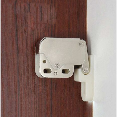 (Lot de 4) Système de pression automatique à ressort Push-In Touch Lock Mini Tip Latch Serrure de sécurité pour meubles de porte d'armoire