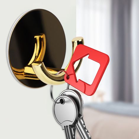Porte-serviette adhésif en acier inoxydable et alliage de zinc doré pour porte mur cuisine salle de bain (1/5)