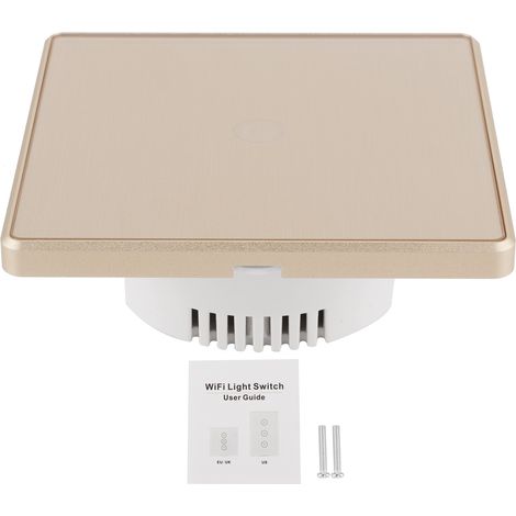 Interrupteur tactile intelligent universel doré, télécommande sans fil norme anglaise 800W 95-240VAC (1/5)