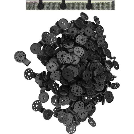 Clip Plastique pour Toile Ombrage, 100 Pièces Fixation, Facile à Démonter, Fermement Fixé, Noir, pour Filet D'ombrage, Tissu Coupe Vent (1/5)