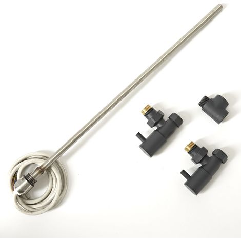 Hudson Reed - Kit pour Radiateur ou Sèche-Serviettes Mixte 1000W - Anthracite (1/3)