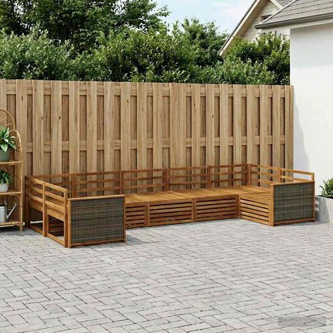vidaXL Outdoor-Sofagarnitur 7 pcs Natur (1/5)