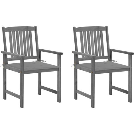 Chaises de metteur en scène avec coussins 2 pcs Gris Acacia (1/5)