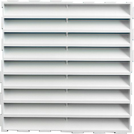 Grille murale PVC pour assemblage multiple - 150 x 150 mm blanc avec moustiquaire - First Plast (1/2)