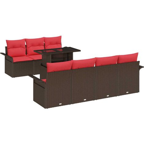 Maison Exclusive - Gartensofa-set mit Kissen mit Speicher 8 pcs B
