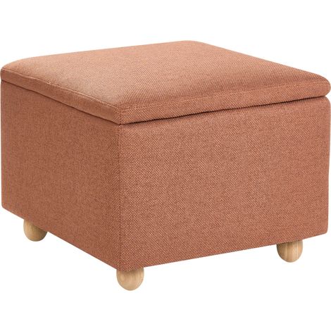 Puf con almacenaje taburete tapizado asiento para pasillo marrón dorado Ferndale
