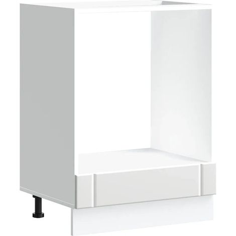 Mueble de cocina Lucca de diseño clásico para horno 60 x 46 x 81,5 cm con amplio espacio de almacenamiento fabricado en madera de ingeniería blanca 020050112 (1/5)