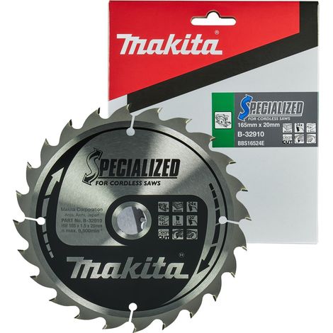 Makita B-09173 165mm x 20mm 24 Teeth Cordless Circular Saw Blade DHS680Z DHS611 (1/5)