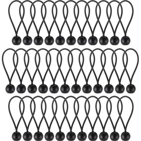 35×Noir Bungee Tendeur Boule(10CM) Corde Elastique pour Bache (1/5)