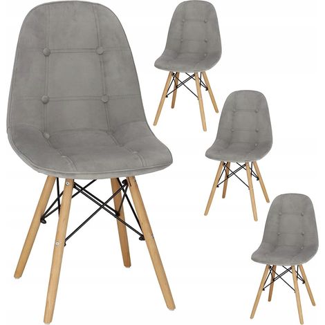 4xSEDIE SET TAPPEZZATE IN VELLUTO SCANDINAVO PER SALOTTO SEDIA LOFT