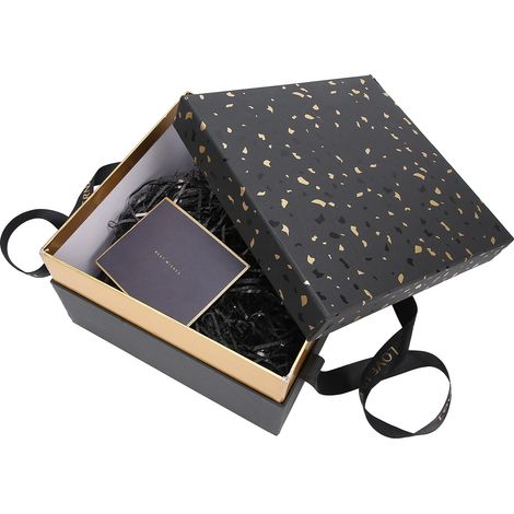 Coffret Cadeau Carré Rouge à Lèvres Cosmétique Rangement Boîte Arôme Anniversaire Saint-Valentin Noir (Lot A) (1/5)