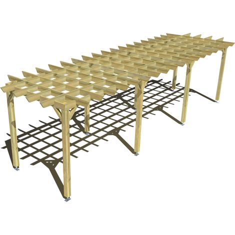 Pergola bois • 9m x 2m • indépendante • style retro • livraison comprise