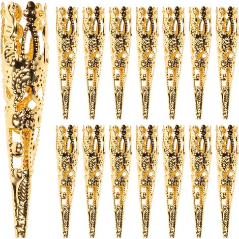 100 pièces de longs porte-fleurs en forme de trompette, cônes en fer à 5 pétales, embouts de perles filigranées pour la création de bijoux et boucles d'oreilles (doré) (1/5)
