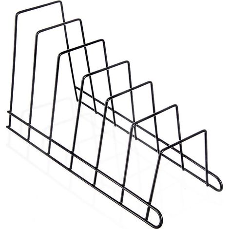 Support a couvercles et assiettes en metal noir 345 x 14 x 19 cm (1/5)