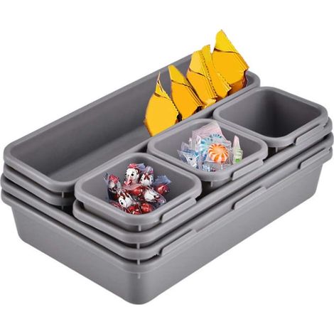 Organizador de cajones de escritorio, sistema de organización de cajones para oficinas, juego de organización de cajones para oficinas, organizador de cajones de cosméticos, organizador para cajones p (1/5)