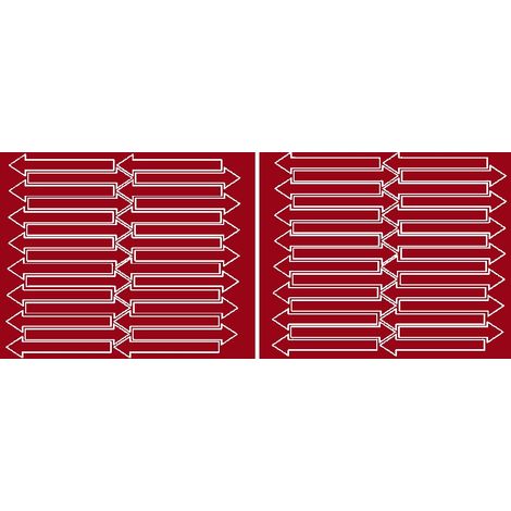 Adesivo a forma di freccia 10x2 cm, 60 pezzi, rosso scuro opaco