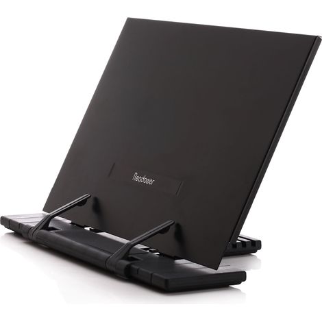 Support De Lecture Portable - Support Pour Livres Et Recettes - Métal Noir Réglable En Angle - Pliable Pour Cuisine Et Bureau - 1 Pièce