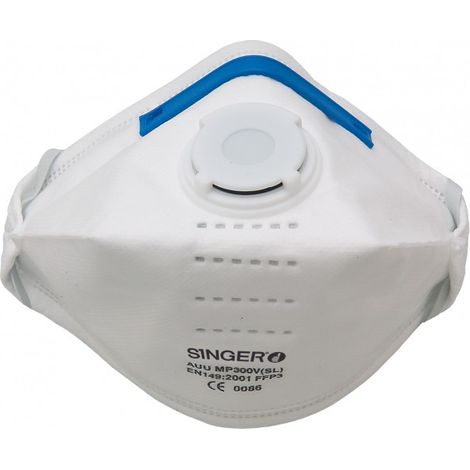 Singer Safety – Masque FFP3 pliable avec soupape – Protection respiratoire contre particules fines – Boîte de 20 masques – Confort optimal pour professionnels (1/2)