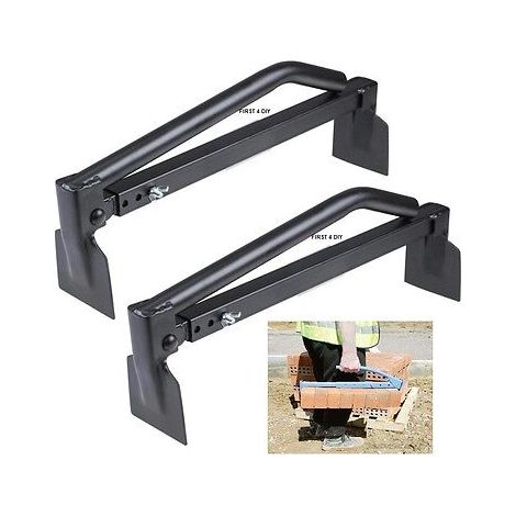 Adjustable x2 Brick Tongs Lifter Bricks Lifting Carrying Carrier 6-10 bricks TZ
