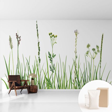 Fototapete Vliestapete mit Kleber - modern Wohnzimmer - Wanddekoration - einfach anzubringen Zarte Flora 416x254 cm (1/5)