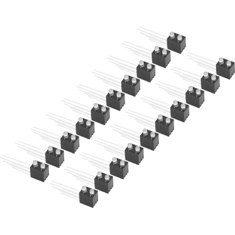 Lot de 20 supports LED 2 trous, diode lumineuse 3 broches, anode commune, base rouge à gauche et verte à droite (1/5)