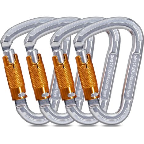 Aluminum Locking Carabiners for Climbing, Mountaineering and Recalling - Heavy Duty & Rocker (1/5)