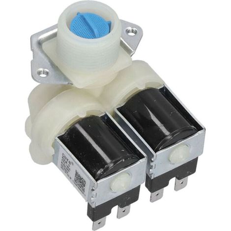 Válvula de entrada de agua, electroválvula de entrada de agua de PP + aleación de aluminio de doble cabezal para lavadoras automáticas, AC220V-240V (1/4)