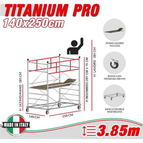 Trabattello TITANIUM PRO Altezza lavoro 3,85 metri