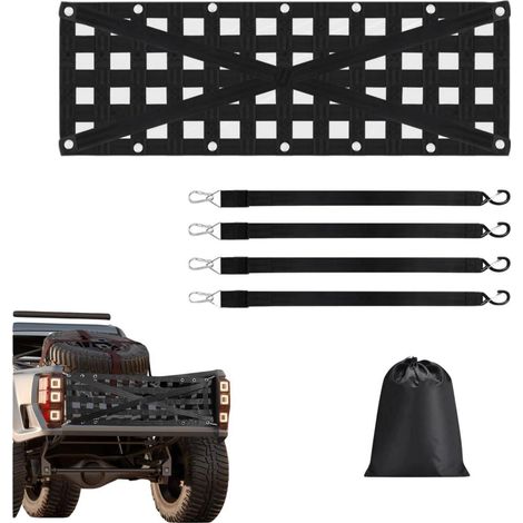 Filet de coffre pour pick-up, SUV, remorque - Charge 272kg - 137x45cm (1/5)
