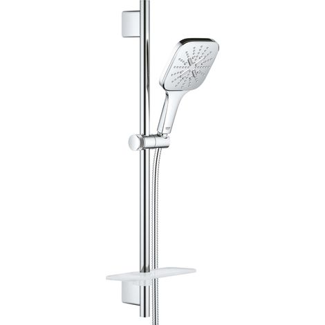 Grohe Rainshower SmartActive Cube - Set doccetta 130 6,8 l/min, 3 getti, asta 60 cm e flessibile, cromo 26585000