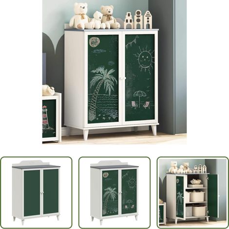 vidaXL Espace de rangement - Cabinet avec deux portes et façade en tableau noir ROROS (1/5)