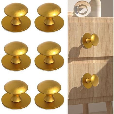 Selbstklebende Möbelgriffe, leicht zu öffnen und zu schließen, für ovale Türen, Scheunentüren, Schränke, Kleiderschränke und Schubladen (gold) (1/4)