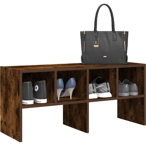 Schuhregal Stapelbar Räuchereiche 89,5x30x40 cm