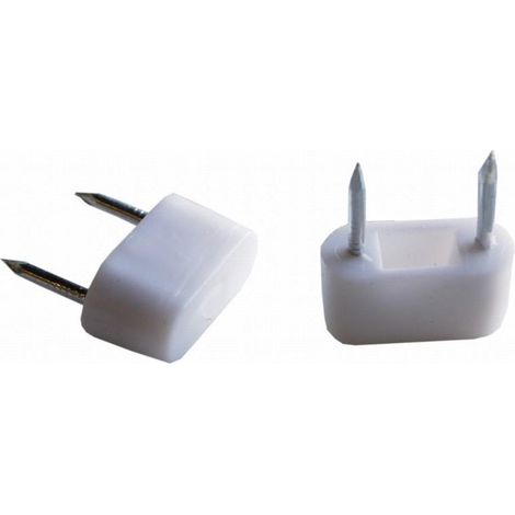 FPLUS tope dos punt.pño .6 blan.x100 uds. , TOPE 2 PUNTAS PLASTICO BLANCO DE 6 MM.