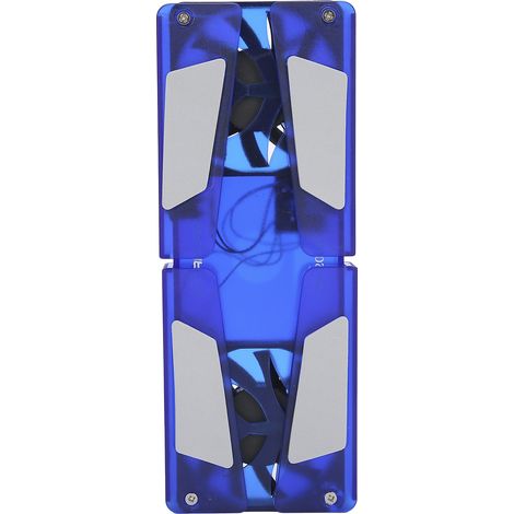 Support de refroidissement pour PC portable pliable avec 2 ventilateurs, câble USB fourni, accessoire gamer DR‑2008F Bleu (1/5)
