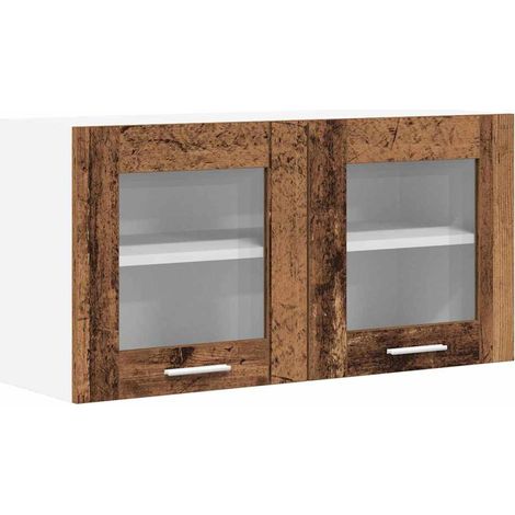 Mueble colgante con puerta Madera Vieja y 80 x 31 x 40 cm vidaXL
