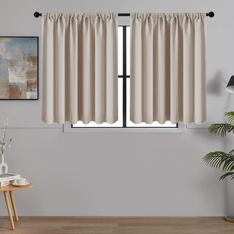 2 Pièces Rideau, Passe Tringle, Occultant Thermique, Imperméable, Cuisine Chambre (1/5)