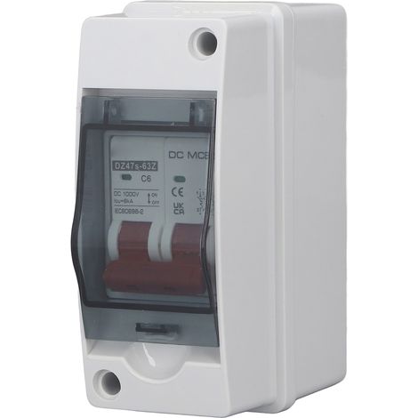 1000V DC 6A zweipoliger Leitungsschutzschalter mit wasserdichtem IP65-Gehäuse für Photovoltaik-Solarsysteme (1/5)