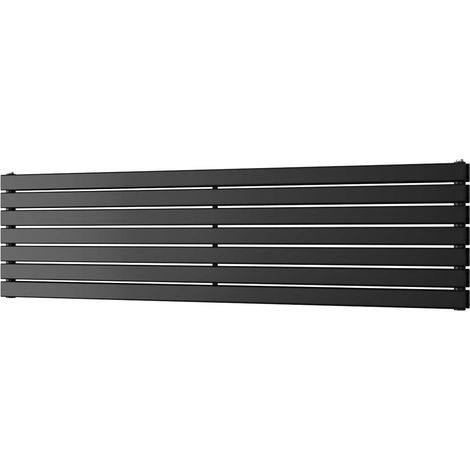 Typhoon Axis - Black Horizontal Radiator H476mm x W1800mm Double Panel