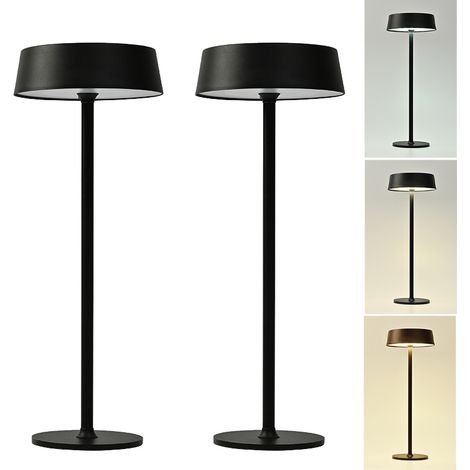 Lot de 2 lampes de table LED sans fil, lampe de bureau à intensité variable à 3 températures de couleur, lampe d'ambiance à commande tactile (1/5)