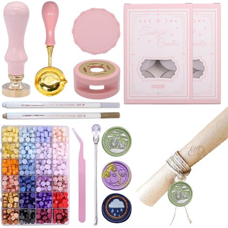 Outils de tampon de cire à cacheter, kit de sceau de cire à (1/5)