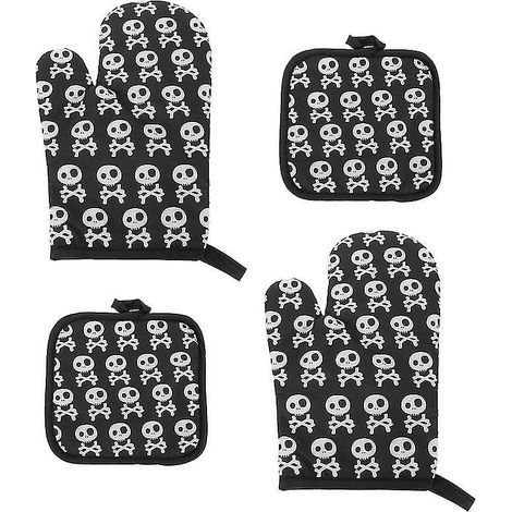 Lot de 4 gants de cuisine pour décorations d'Halloween (1/3)