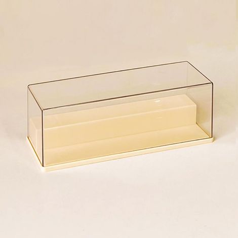 Présentoir vitrine en acrylique transparent avec base solide meuble d exposition à 2 niveaux anti poussière pour souvenirs figurines objets de 1 cm (1/4)