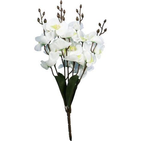 Strauß künstlicher Orchideen in Weiß – 5 Stück (1/3)