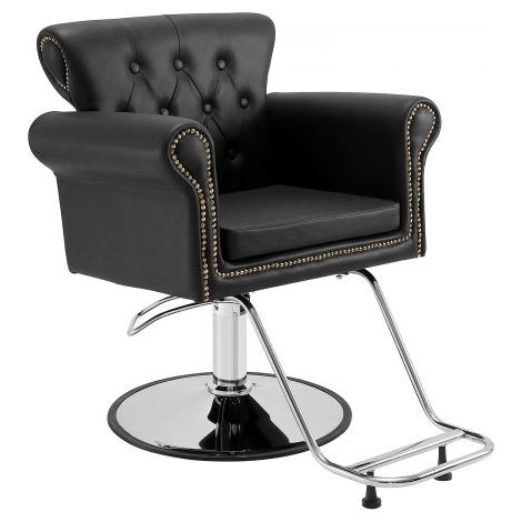 Chaise de Coiffeur Hydraulique Fauteuil Salon Coiffure Pivotant 360° Charge 150 kg Hauteur Réglable 905-1060 mm Siège Barbier avec repose-pieds pour Salon Professionnel, Shampoing, Beauté, Noir (1/4)