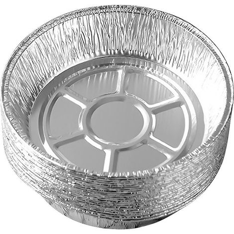 20 Stück 6 Zoll Einweg-Aluminiumfolienteller, runde Kuchenformen aus Aluminiumfolie für Heißluftfritteusen, Backen und Kochen, S-6 Zoll (20 Stück) - Silber