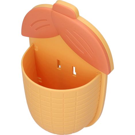 Étagère murale en forme de maïs mignon, boîte de rangement murale sans perçage avec adhésif non marquant pour coiffeuse de salle de bain, jaune (1/5)