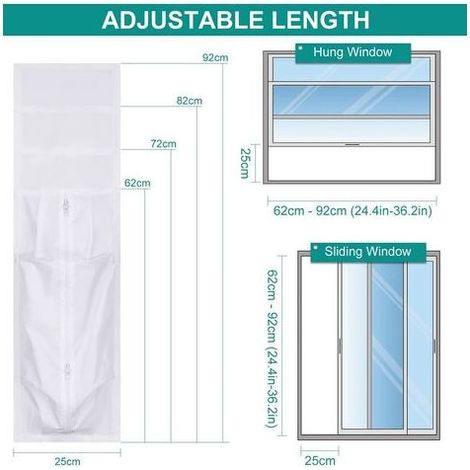 Fensterdichtungstuch für mobile Klimageräte und Wäschetrockner – Kompatibel mit allen mobilen Klimageräten, einfache Installation (1/5)
