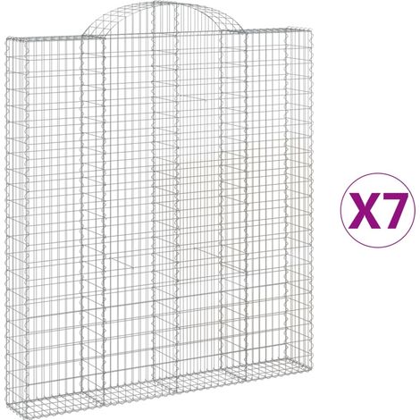 Maison Exclusive - Cesti Gabbioni ad Arco 7 pz 200x30x220/240 cm Ferro Zincato
